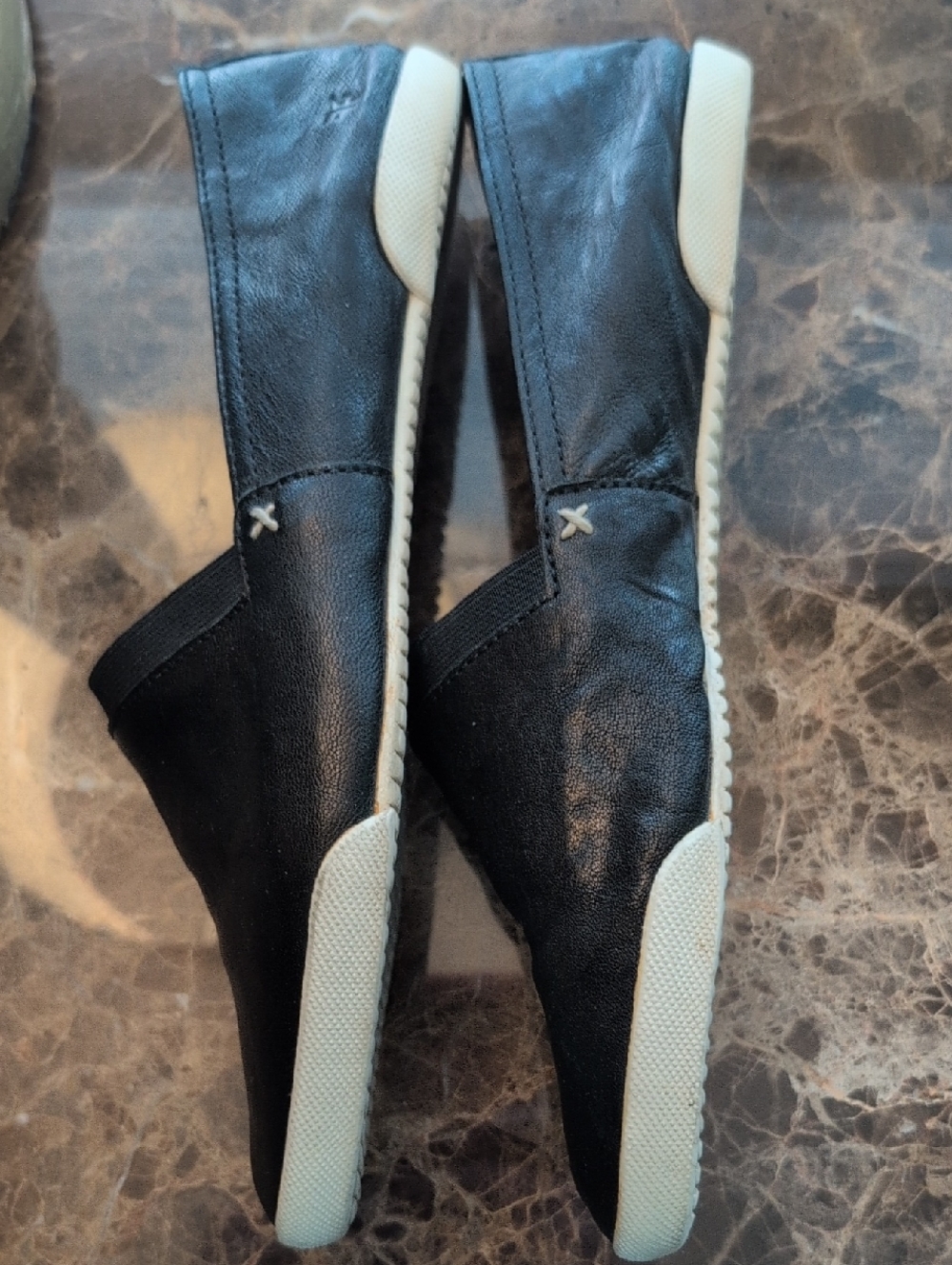 Frye Black Leather Slip-On Loafers - Picture 3 of 5